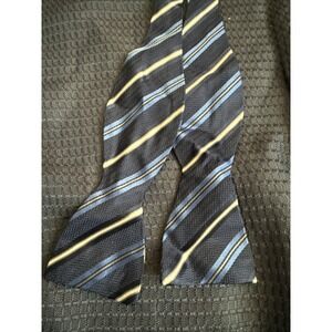 Haspel Mens Silk Bow Tie Blue Striped Mens Tie